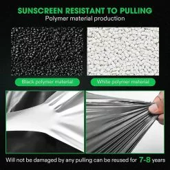 VIVOSUN 10 ft. x 100 ft. 5.5 Mil Black and White Panda Poly Film, Blackout Tarp for Warm House -Deals Silky Store vivosun reflective film wal 308122j fa 1000