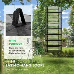 VIVOSUN 8-Layer Hanging Mesh Drying Rack with Green Zippers for Dehydrating -Deals Silky Store vivosun specialty garden tools x002x8nxtn 76 1000