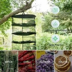 VIVOSUN 6-Layer Hanging Mesh Drying Rack with Green Zippers for Dehydrating 10 VIVOSUN 6-Layer Hanging Mesh Drying Rack with Green Zippers for Dehydrating -Deals Silky Store vivosun specialty garden tools x002x8nxvv 44 1000
