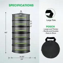 VIVOSUN 6-Layer Hanging Mesh Drying Rack with Green Zippers for Dehydrating 8 VIVOSUN 6-Layer Hanging Mesh Drying Rack with Green Zippers for Dehydrating -Deals Silky Store vivosun specialty garden tools x002x8nxvv 4f 1000