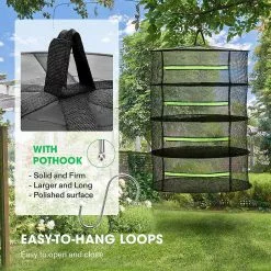 VIVOSUN 4-Layer Hanging Mesh Drying Rack with Green Zippers for Dehydrating -Deals Silky Store vivosun specialty garden tools x002x8pcqz 44 1000