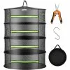 VIVOSUN 4-Layer Hanging Mesh Drying Rack with Green Zippers for Dehydrating