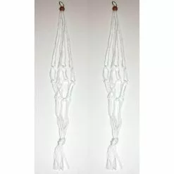 Primitive Planters 36 in. Polypropylene White Macrame Plant Hangers (2-Pack)