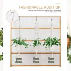 VIVOSUN 3 types Cotton Rope White Macrame Plant Hanger with Hook (3-Pack) -Deals Silky Store white vivosun plant hangers wal 303213j 1f 1000