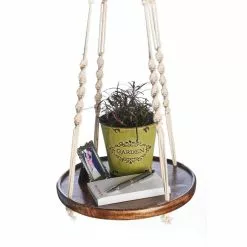 Primitive Planters 36 in. Cotton Wooden Shelf Hanger -Deals Silky Store wood cotton primitive planters plant hangers 9307 4f 1000