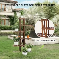 VIVOSUN Indoor Wooden Plant Stand (6 Tiers 11 Potted) -Deals Silky Store wooden vivosun plant stands thd gb0007 4f 1000