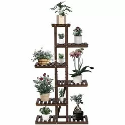 VIVOSUN Indoor Wooden Plant Stand (6 Tiers 11 Potted)